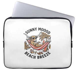 Strand Koe Shirt Vintage Zomer Boerderij Dier Kuns Laptop Sleeve