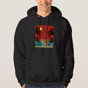 Strand Kokosnoot Boom Retro Grafische Coyote Zomer Hoodie