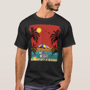 Strand Kokosnoot Boom Retro Graphic Bobcats Zomer T-shirt