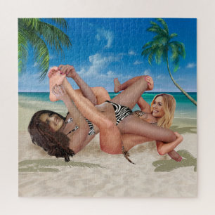 STRAND KONIJN KITTEL WRESTELEN LEGPUZZEL