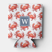 Strand krab patroon monogram Initiaal Blikjeskoeler (Voorkant)
