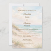 Strand kust bruiloft kaart (Voorkant)