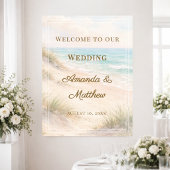Strand kust bruiloft welkom poster