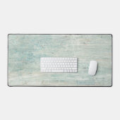 Strand Kust Driftwood Aqua Blauw Rustiek Hout Naam Bureaumat (Keyboard & Muis)