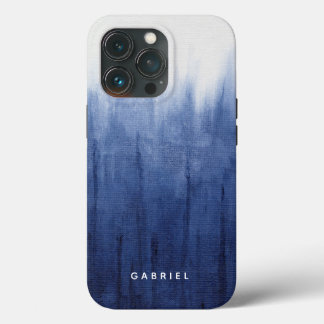 Strand Kust Modern Blauw en Wit Shibori Tie Dye  iPhone 13 Pro Hoesje