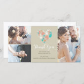 Strand Kust Nautisch Hart Trouwen Dank u Bedankkaart (Voorkant / Achterkant)