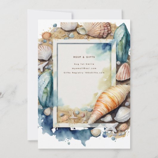 Strand Kust Oceaan BABYSHOWER VERJAARDAG TROUWEN Kaart (Achterkant)