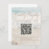 Strand Kust/Oceanside Huwelijksscan code RSVP Informatiekaartje (Voorkant / Achterkant)