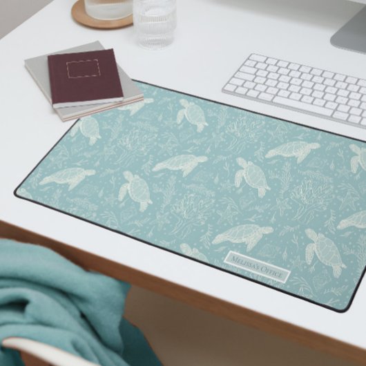 Strand Kust Zee Schildpadden Koraal lijn Art Aqua Bureaumat