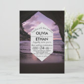 Strand Kust Zeekust Zomer Marine Trouwen Kaart (Staand voorkant)