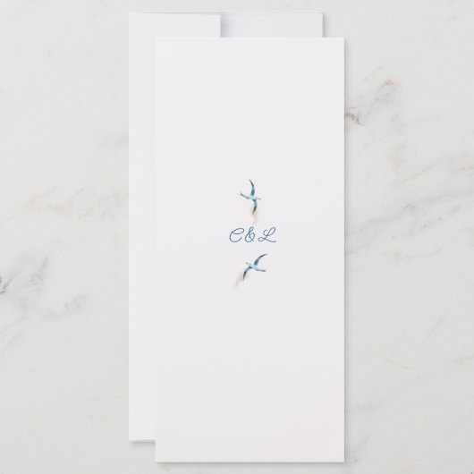 Strand Kustbruiloft Menu (Achterkant)