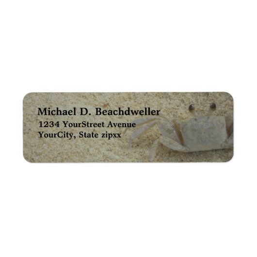 Strand Kustkrab Etiket (Voorkant)