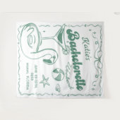 Strand Laatste Toast Groene Bachelorette Feest Wandkleed (Voorkant (horizontaal))