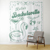 Strand Laatste Toast Groene Bachelorette Feest Wandkleed (In situ)