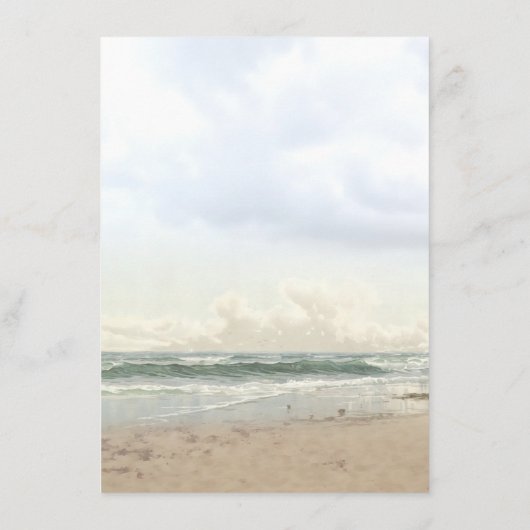 Strand landschap bruiloft informatie gast informatiekaartje (Achterkant)