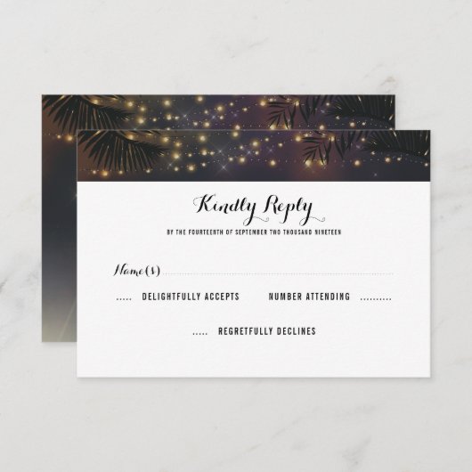 Strand Lichten Bruiloft RSVP (Voorkant / Achterkant)