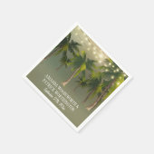 Strand Lichten Palm Tree Tropische bruiloft servet (Hoek)