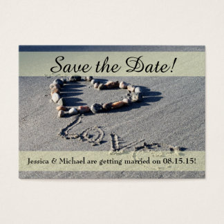 Strand Liefde Save the Date Visitekaartje