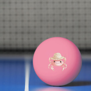 Strand Lieve Roze Lachende Krab met Hoed Pingpongballen