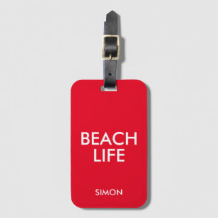 Strand Life Badmeester Gift Rood Bagagelabel