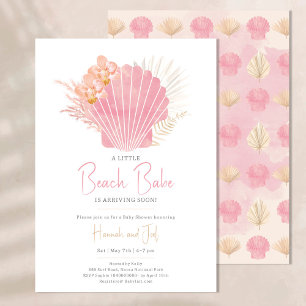 Strand Meisje Schelp Oceaan Meisje Baby Shower Kaart