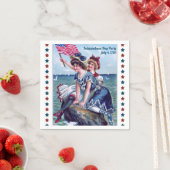  strand meisjes 4 juli feest servet (Insitu)