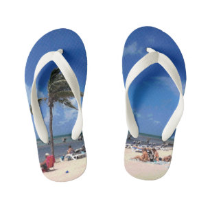 Strand met kokospalm kinder teenslippers