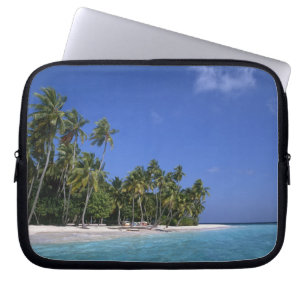 Strand met palmbomen, Malediven Laptop Sleeve