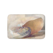 Strand Minimalistische Beige Ocean Seashell Badmat (Voorkant)