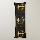 Strand minimalistische chique gouden anker zwart m lichaamskussen (Achterkant (Verticaal))