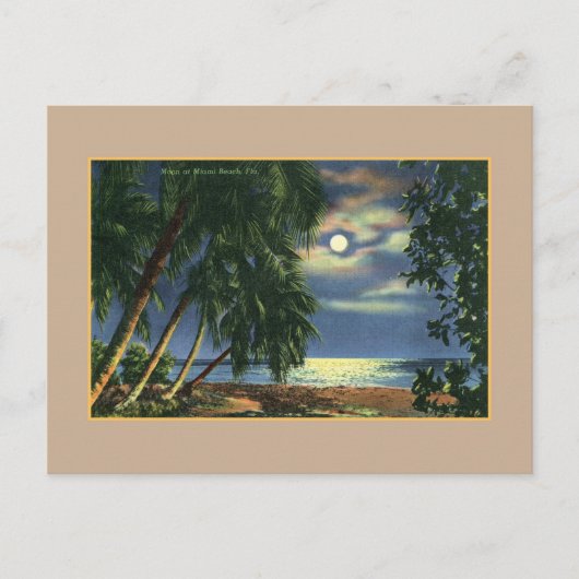  strand Moonlight uitzicht Miami Beach Briefkaart (Voorkant)