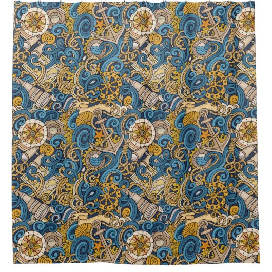 Strand Nautisch Douchegordijn (Voorkant)