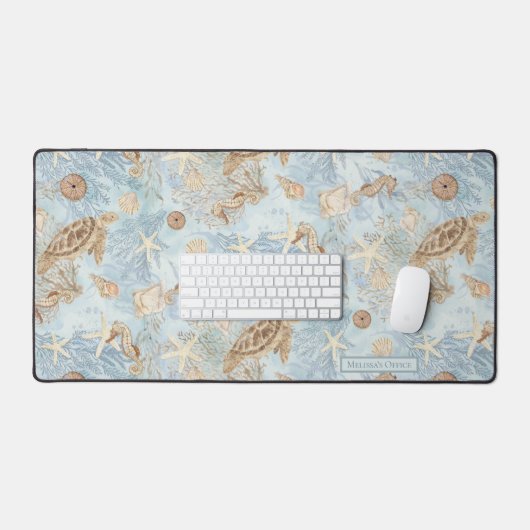Strand Nautisch Zee Schildpad Zeepaardje Zeesterre Bureaumat (Keyboard & Muis)