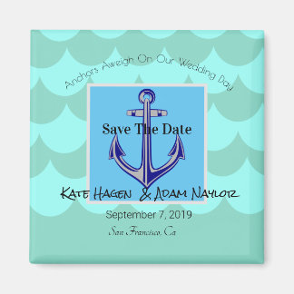 Strand nautische anker Save the date magneet