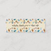 Strand Nautische Oceaan thema patroon Mini Visitekaartje (Achterkant)