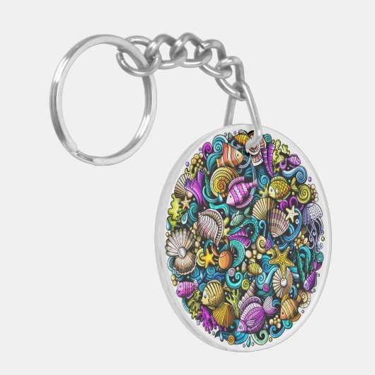 Strand Nautische Sleutelhanger Zie beide zijden (Voorkant Links)