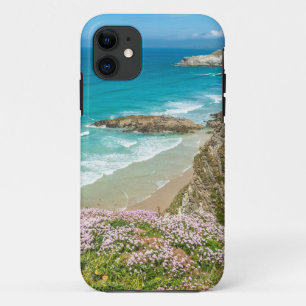 Strand Newquay in Noord-Cornwall wilde bloemen kli iPhone 11 Hoesje