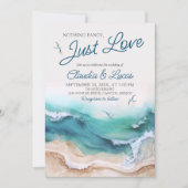 Strand Niets Fancy Gewoon Liefde Bestemming Bruilo Kaart (Voorkant)