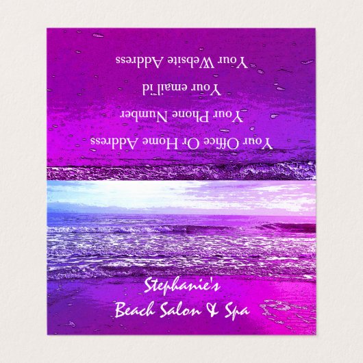 Strand Oceaan Artistiek Roze Tropisch Paradijs 202 Visitekaartjes (Buitenkant ongevouwen)