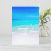 Strand Oceaan Blauw Tropische bestemming Trouwen Kaart (Staand voorkant)