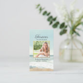 Strand Oceaan Foto Begrafenis Gebed Kaart Visitekaartje (Staand voorkant)