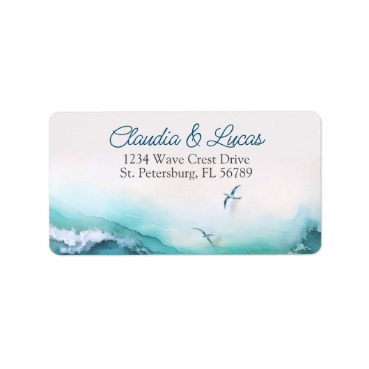 strand oceaan golven bruiloft etiket (Voorkant)