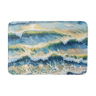 Strand Oceaan Groen Blauw Geel Ontwerp 345 Badmat