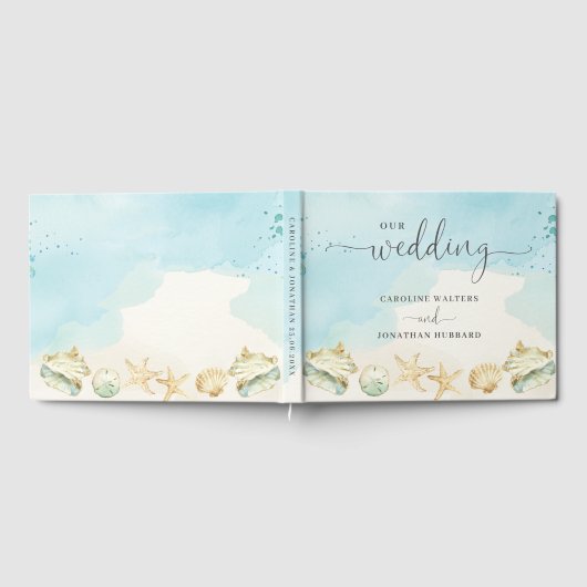 Strand Oceaan Kustbestemming bruiloft Gastenboek (Volledig)