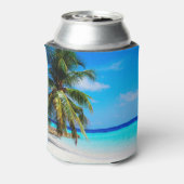 Strand oceaan Palmboom Het leven is een strand Blikjeskoeler (Blikje Achterkant)