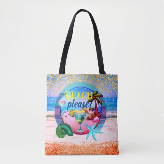 Strand oceaan palmen zand gepersonaliseerd Tas (Voorkant)