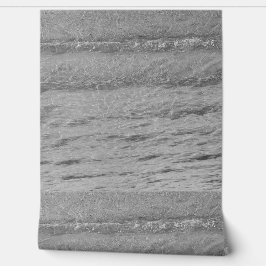Strand Oceaan Waterpatronen Helder Grijs Zwart Wit Behang