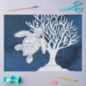Strand Oceaan Zee Schildpad Koraal Marine Blauw Wi Tissuepapier (Craft)
