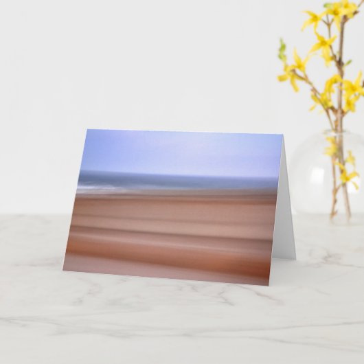 Strand Oceaanlandschap Abstracte Art Note Kaart (Gele Bloem)