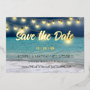 Strand Ocean Thema Save The Date Folie Uitnodiging